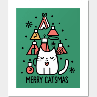 Merry catsmas - cute cat lovers christmas Posters and Art